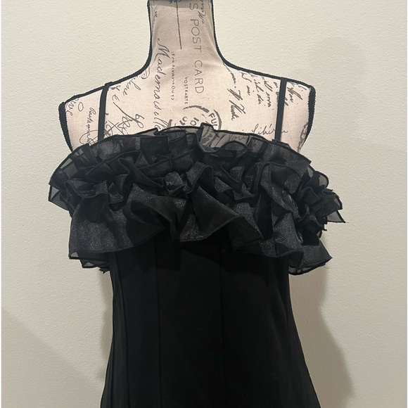 Bonheur D’Amour Ruffle Mini Dress Black Size L - Picture 9 of 10